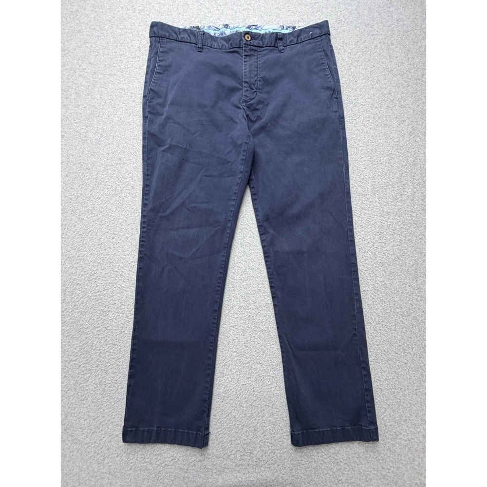 Tommy Bahama Mens 36x30 Blue Stretch Chino Pants Straight Casual